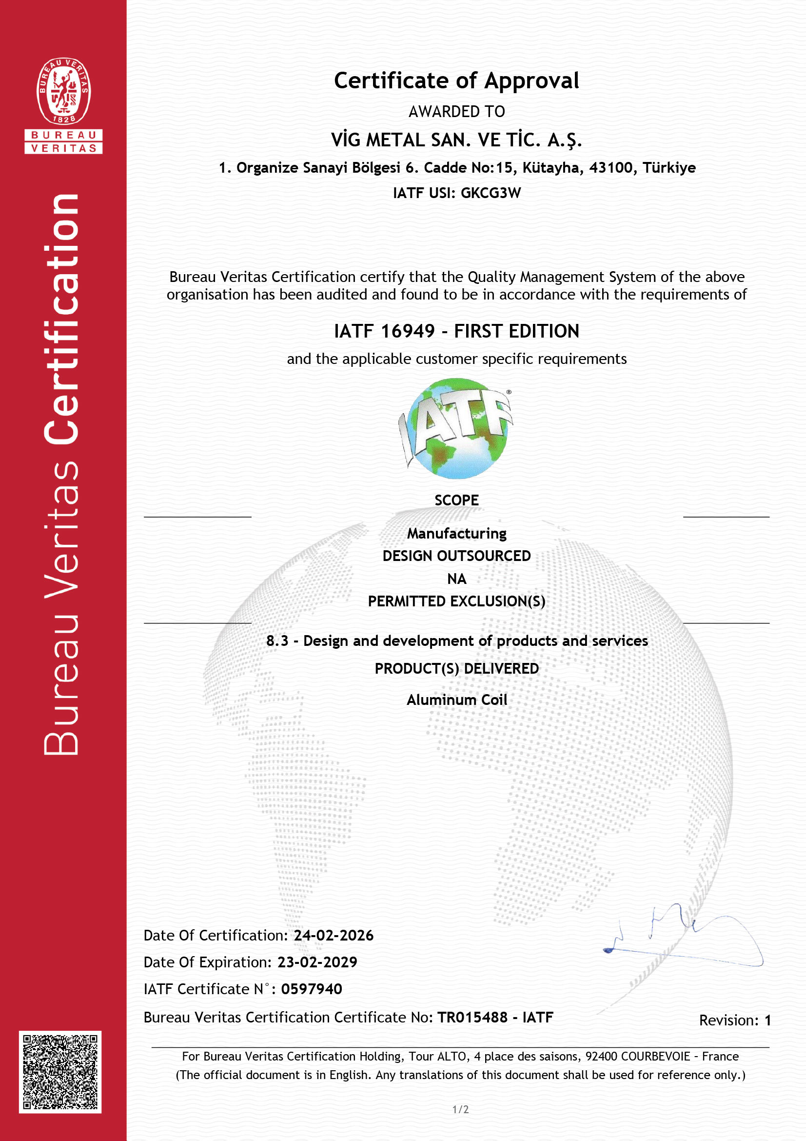 IATF 16949 Sertifikası